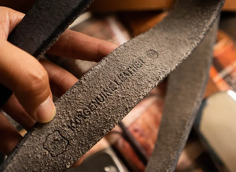 Vintage Full-Grain Leather Belt with Polished Silver Steel Buckle