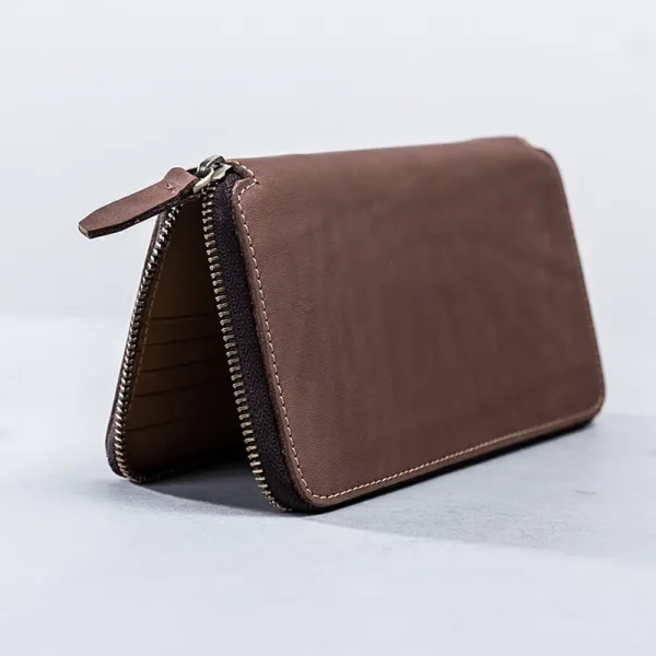 RSBG0295 Vintage Full-Grain Leather Clutch Bag Travel Passport Pouch Brown