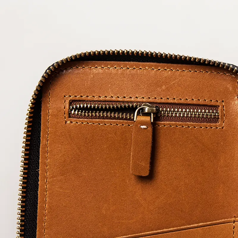 Vintage Full-Grain Leather Clutch Bag Travel Passport Pouch