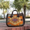 Vintage Full-Grain Leather with Turkish Wool Blanket Tote Bag