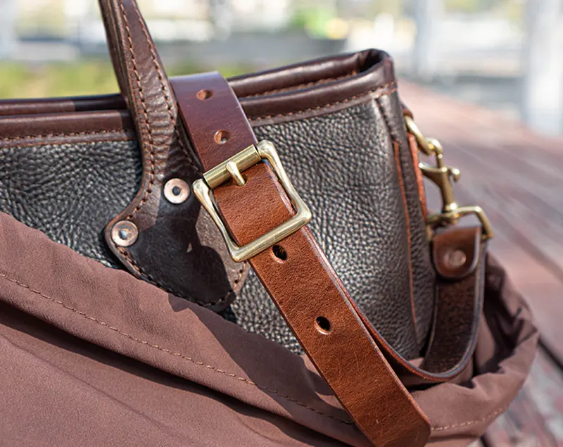 Vintage Full-Grain Leather with Turkish Wool Blanket Tote Bag