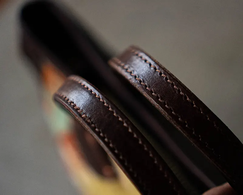 Vintage Full-Grain Leather with Turkish Wool Blanket Tote Bag