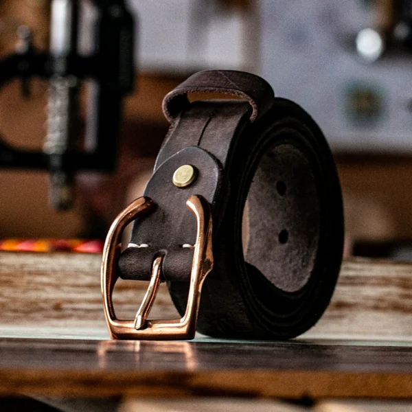 Vintage Handcrafted Leather Belt with Egyptian Hieroglyph Pattern