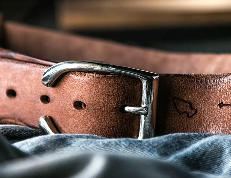 Vintage Handcrafted Leather Belt with Egyptian Hieroglyph Pattern