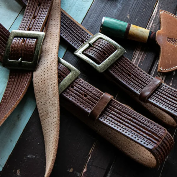 Vintage Handcrafted Unique Biker Style Full-Grain Leather Soft Belt