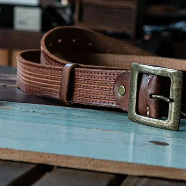Vintage Handcrafted Unique Biker Style Full-Grain Leather Soft Belt