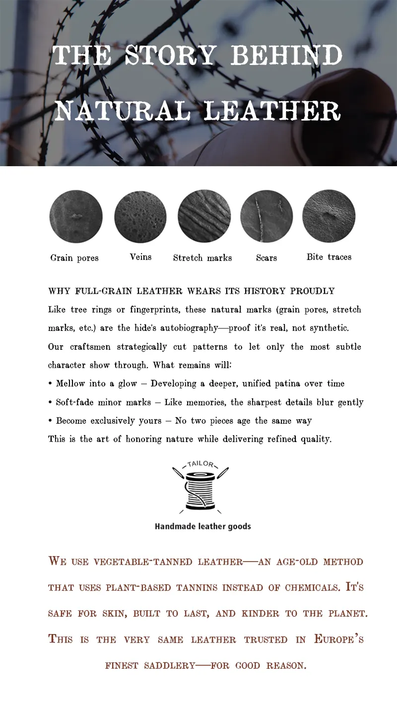 Vintage Handcrafted Vegetable-Tanned Leather Belt Pin Buckle