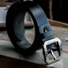 Vintage Luxury Handcrafted Custom Belt with Hammered Buckle