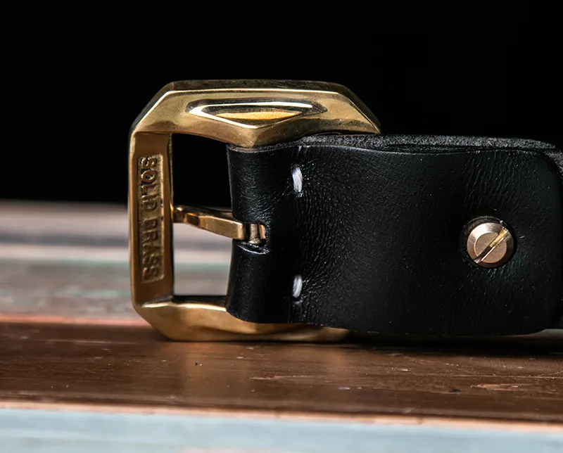 Vintage Luxury Handcrafted Custom Belt with Hammered Buckle