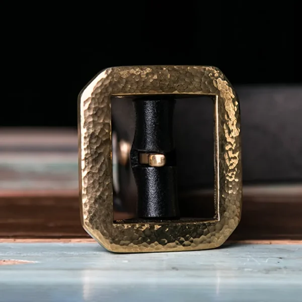 Vintage Luxury Handcrafted Custom Belt with Hammered Buckle