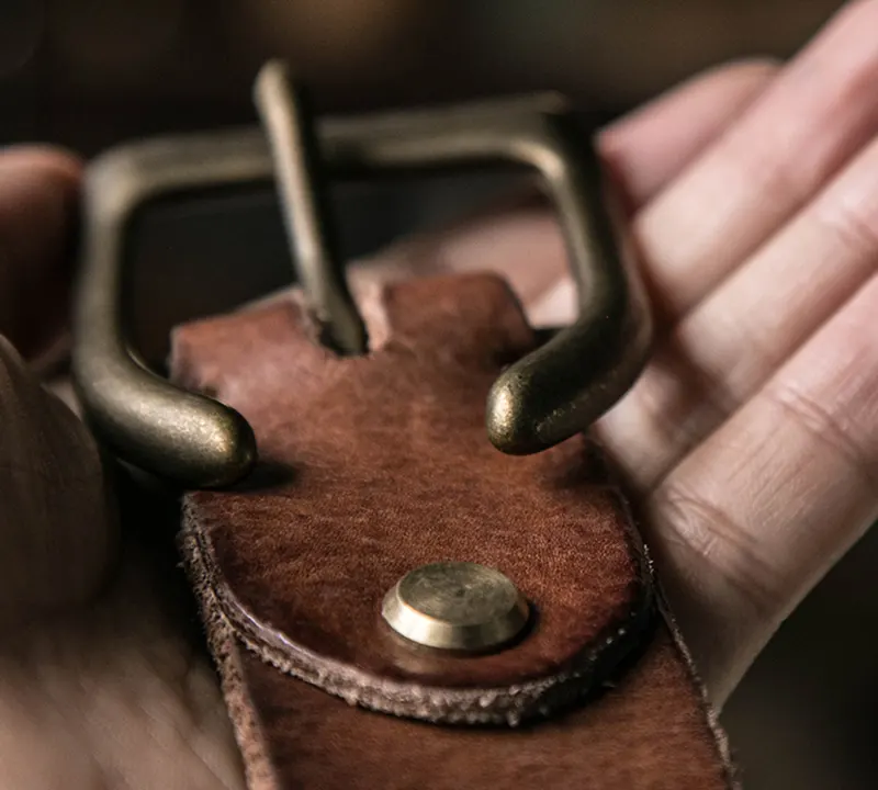 Vintage Original Custom Full-Grain Leather Handmade Men's Belt