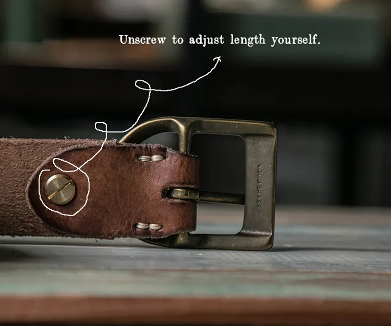 Vintage Original Custom Full-Grain Leather Handmade Men's Belt