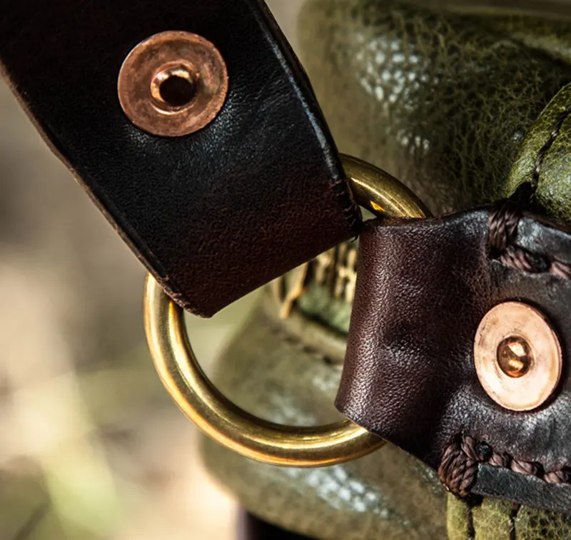 Vintage Paratrooper Outdoor Travel Crossbody Leather Bag