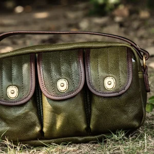 Vintage Paratrooper Outdoor Travel Crossbody Leather Bag