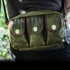 Vintage Paratrooper Outdoor Travel Crossbody Leather Bag