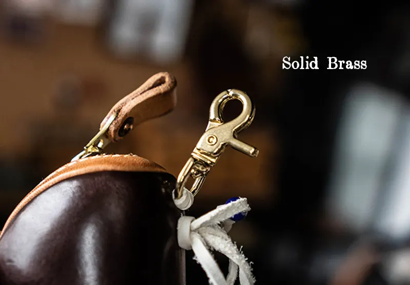 Vintage Vegetable-Tanned Full-Grain Leather Portable Key Case