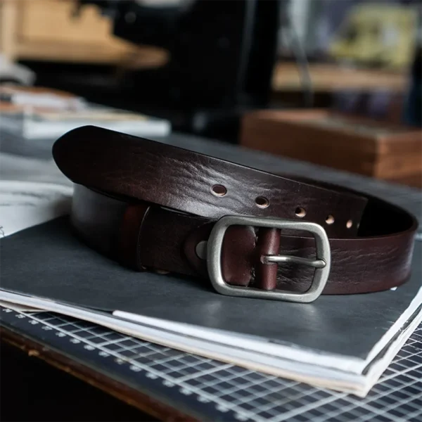 RSBE0558 Vintage Youth Style Soft Genuine Leather Belt with Natural Grain