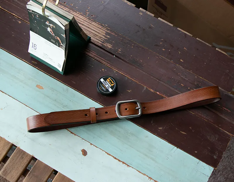 Vintage Youth Style Soft Genuine Leather Belt with Natural Grain