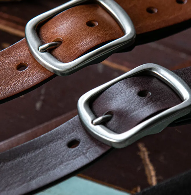 Vintage Youth Style Soft Genuine Leather Belt with Natural Grain