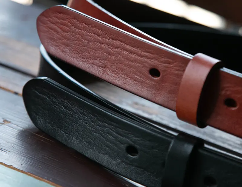Vintage Youth Style Soft Genuine Leather Belt with Natural Grain