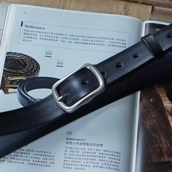 RSBE0551-z-03 Vintage Youth Style Soft Genuine Leather Belt with Natural Grain