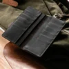 Vintage Full-Grain Crazy Horse Leather Men's Long Wallet