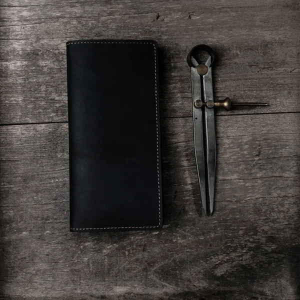 Vintage Full-Grain Crazy Horse Leather Men's Long Wallet