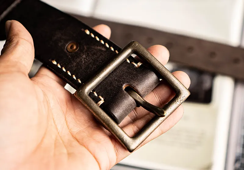 Vintage Handcrafted Distressed Full-Grain Leather Belt