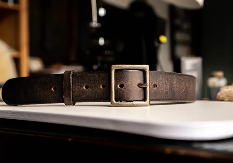 Vintage Handcrafted Distressed Full-Grain Leather Belt