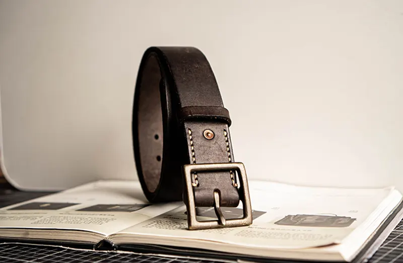 Vintage Handcrafted Distressed Full-Grain Leather Belt