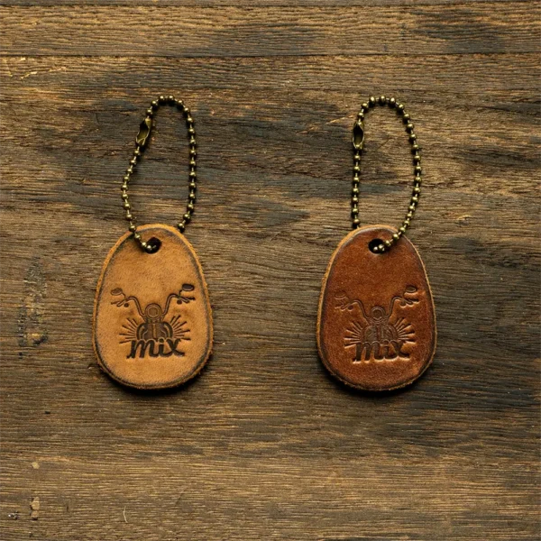 RSAS0801 Vintage Handcrafted Distressed Leather Motorcycle Keychain Teardrop