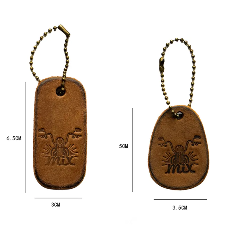 Vintage Handcrafted Distressed Leather Motorcycle Keychain