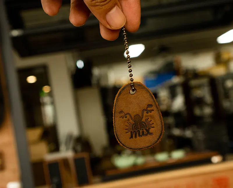 Vintage Handcrafted Distressed Leather Motorcycle Keychain