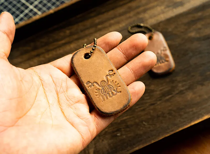 Vintage Handcrafted Distressed Leather Motorcycle Keychain