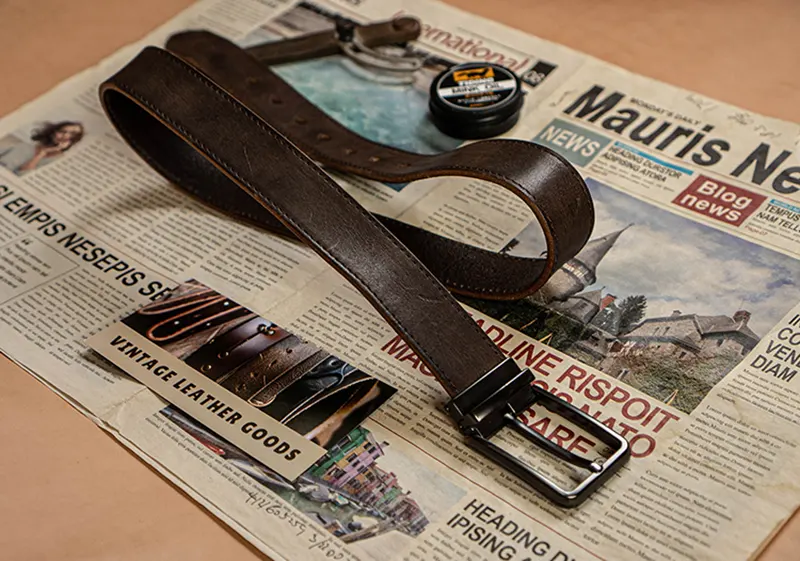 Vintage Handcrafted Full-Grain Leather Men's Belt
