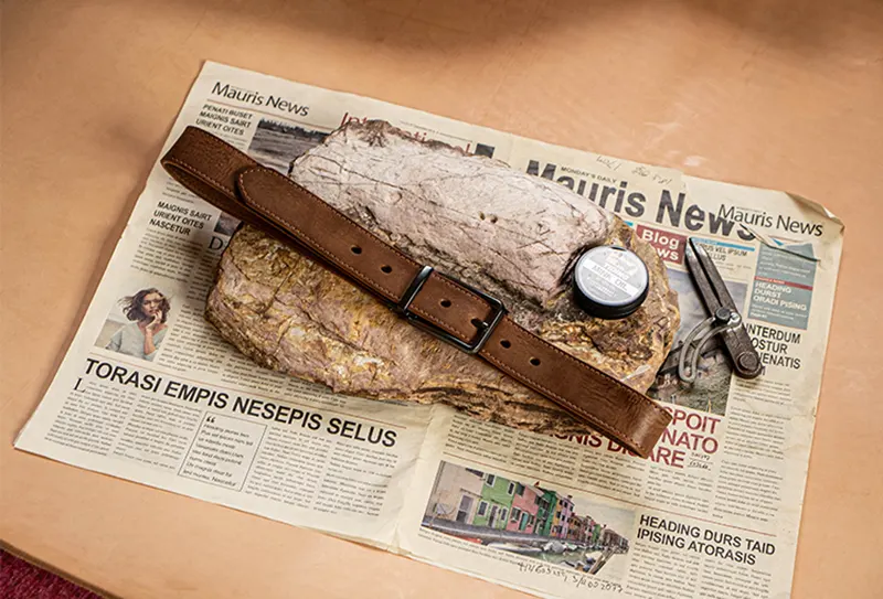 Vintage Handcrafted Full-Grain Leather Men's Belt