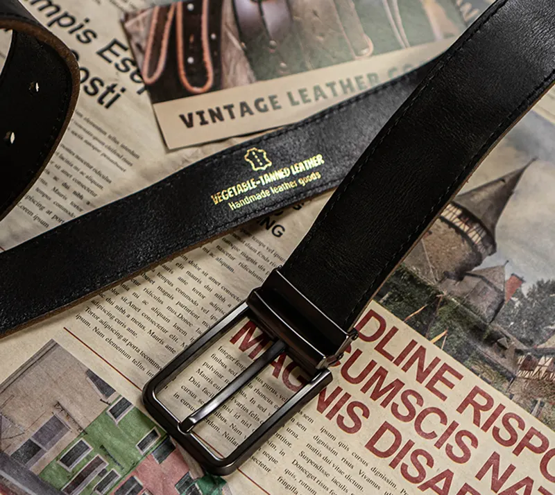 Vintage Handcrafted Full-Grain Leather Men's Belt