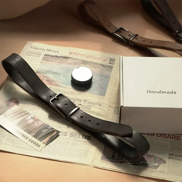 Vintage Handcrafted Full-Grain Leather Men's Belt