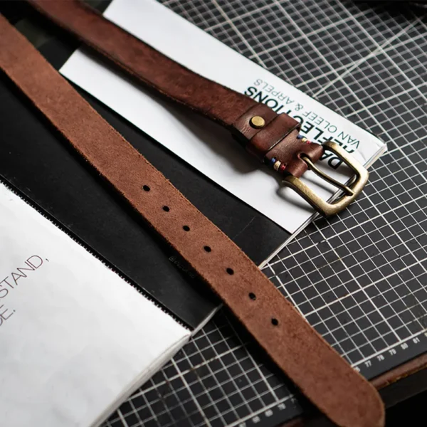 Handcrafted Vintage Vegetable-Tanned Leather Men's Jeans Belt