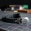 Handmade Durable Full-Grain Leather Belt Stainless Steel Buckle Black