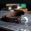 Handmade Durable Full-Grain Leather Belt Stainless Steel Buckle