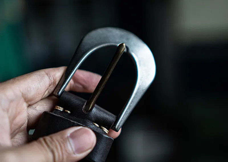 Handmade Durable Full-Grain Leather Belt Stainless Steel Buckle