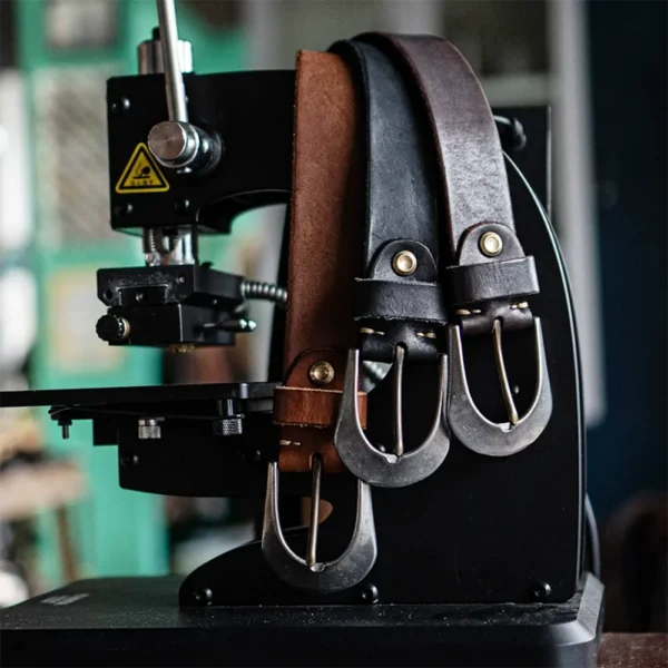 Handmade Durable Full-Grain Leather Belt Stainless Steel Buckle