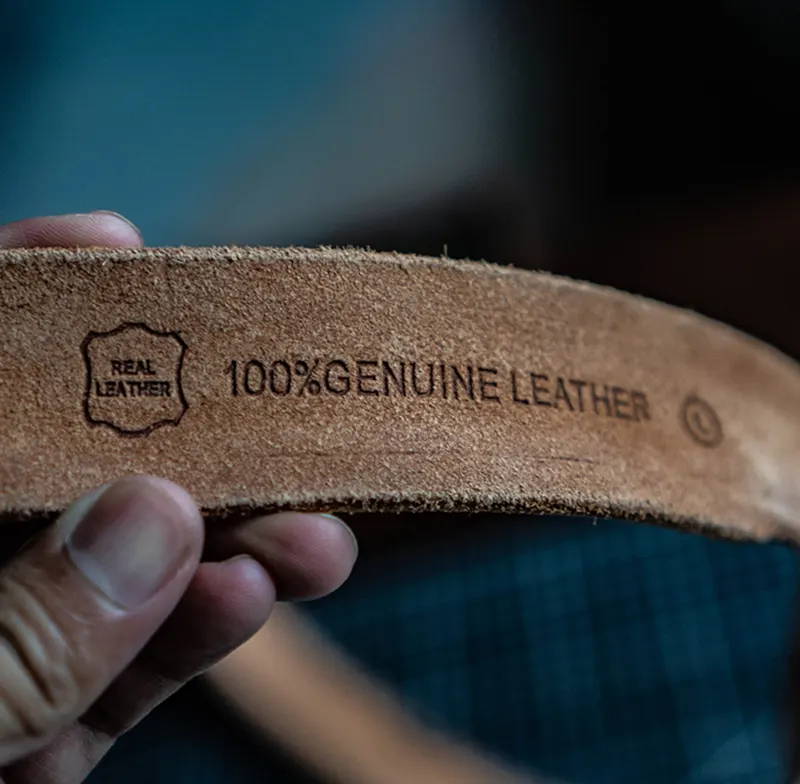 Original Vintage Smooth Brass Buckle Genuine Leather Belt