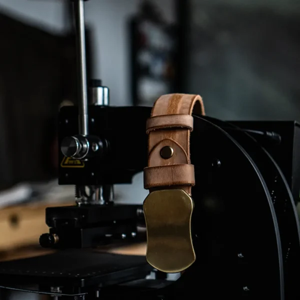 Original Vintage Smooth Brass Buckle Genuine Leather Belt