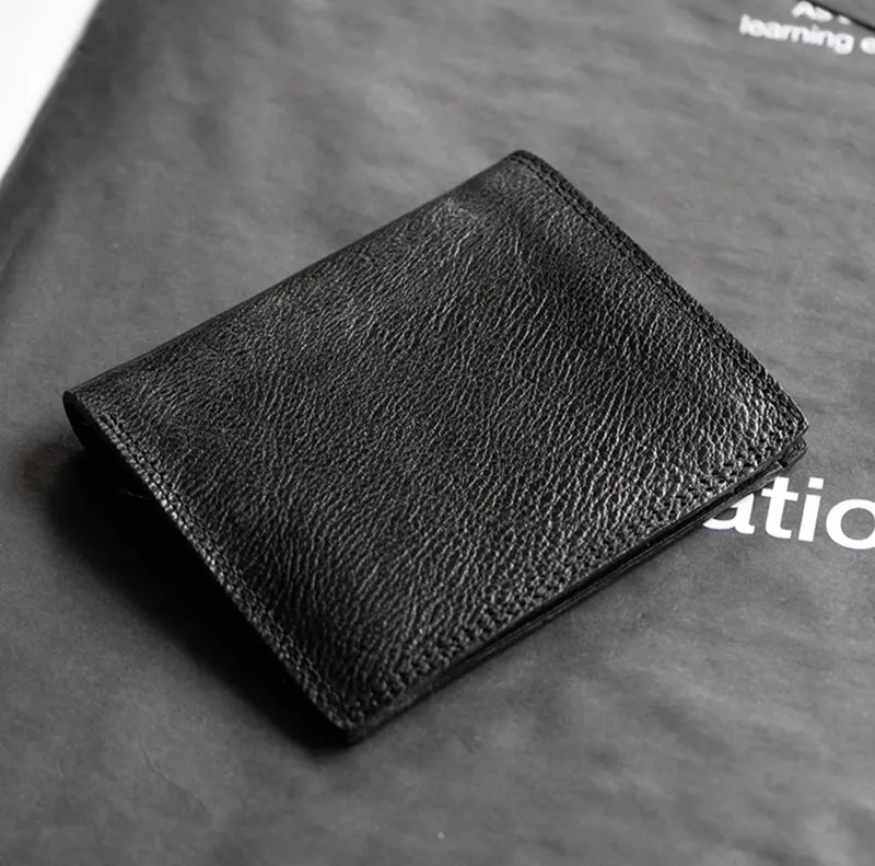 Vintage Minimalist Men's Short Soft Genuine Leather Wallet