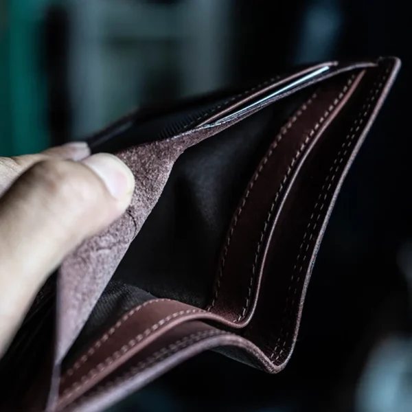 RSWL0825-z-02 Vintage Minimalist Men's Short Soft Genuine Leather Wallet