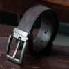 Vintage Pin Buckle Men's Workwear Distressed Leather Belt