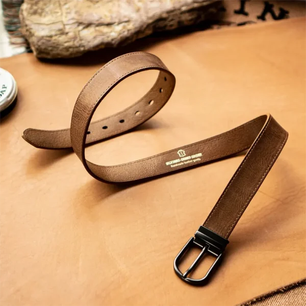 RSBE0882 Vintage Distressed Vegetable-Tanned Leather Men's Belt