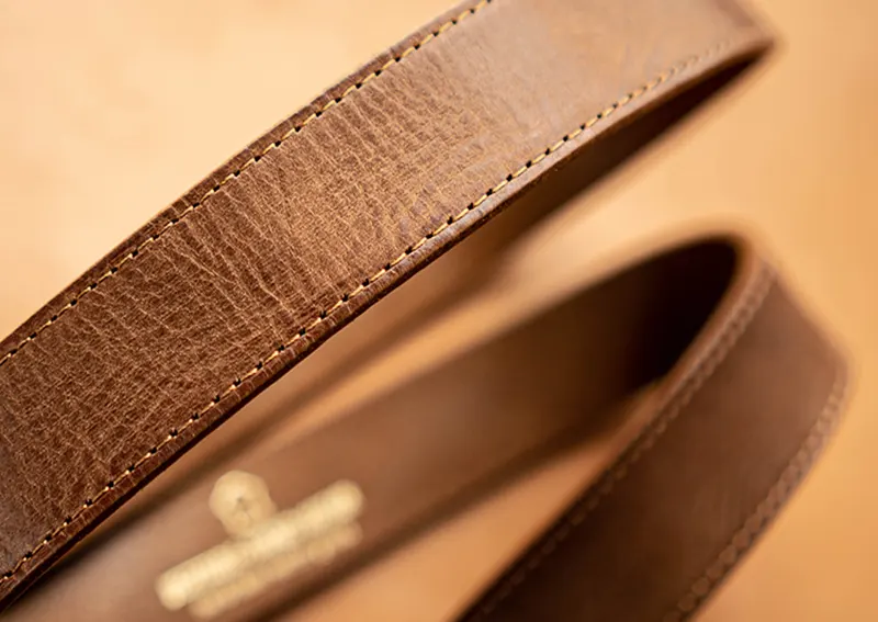 Vintage Distressed Vegetable-Tanned Leather Men's Belt